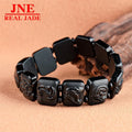 Natural Dark Jade Jadeite Twelve Zodiac Hand Brand Jade Bracelet Men's Bracelet Generous and Upscale Jade Wholesale