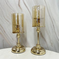 Glass Candle Holder Home Decoration Wedding Centerpieces for Table Gold Metal Candlesticks Home Decoration Living Room Decor
