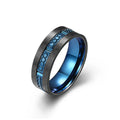 Alin Classic Luxury Arab Men's Wedding Band Ring with Back Zircon Stone Stainless Steel Design