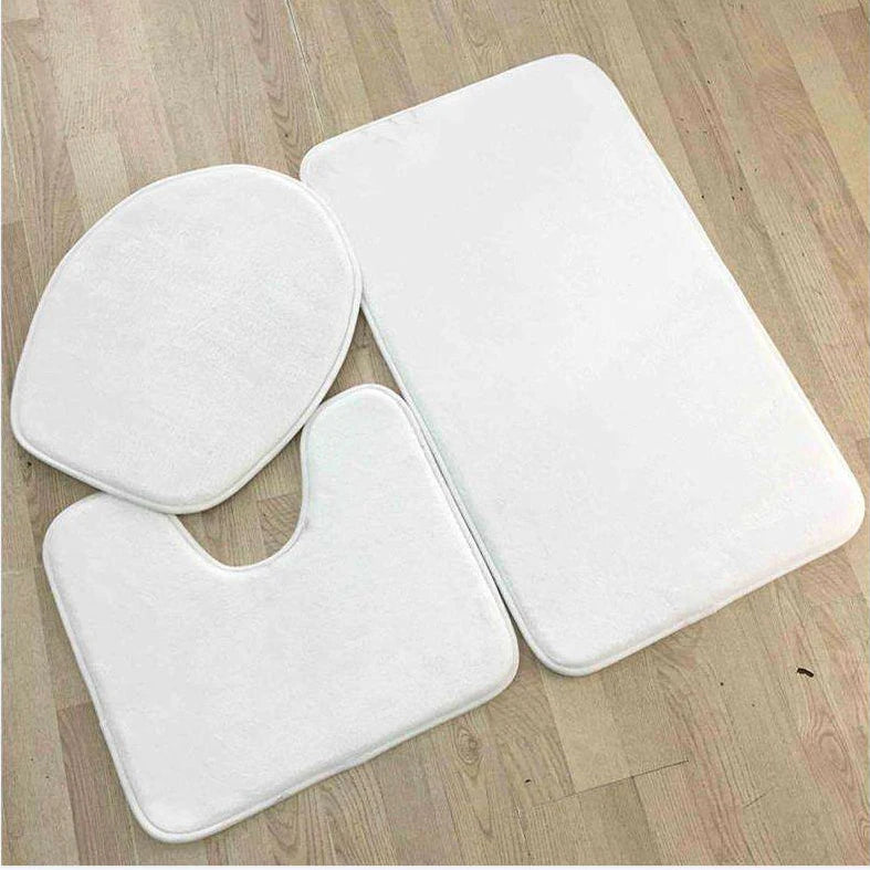 Factory Wholesale Customized Soft Flannel Anti-slip water absorbent Bath Mat Set