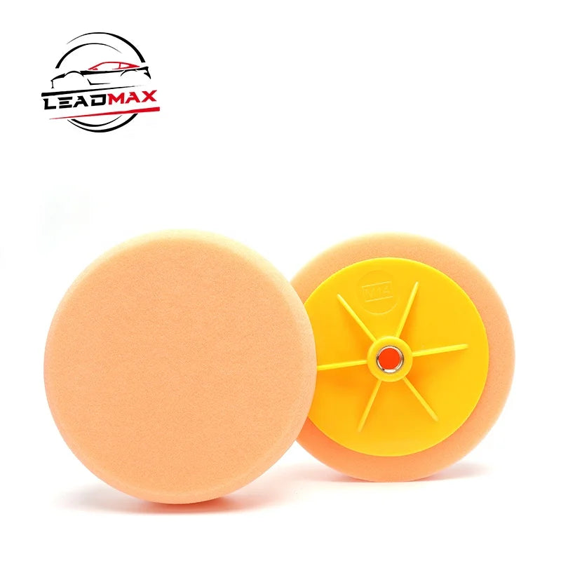LEADMAX 6-Inch Yellow Polishing Foam Pad M14 Backing Plate Customizable OEM Car Body Application Car Detailing Buffing Pad