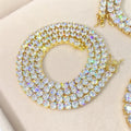 Wholesale 14k 18k Gold Filled Chain Gold Plated Jewelry Moissanite 925 Sterling Silver Necklace 4mm Diamond Tennis Chain