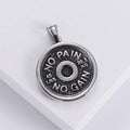 Men's Stainless Steel Punk Jewelry No Pain No Gain Fitness Inspiration Dumbbell Bear Pendant Fashion Pendants & Charms