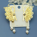 High-End Fashionable Retro Light Luxury Style Butterfly Tassel Earrings Elegant Hook Drop Earrings Popular Elegant Hook Earrings