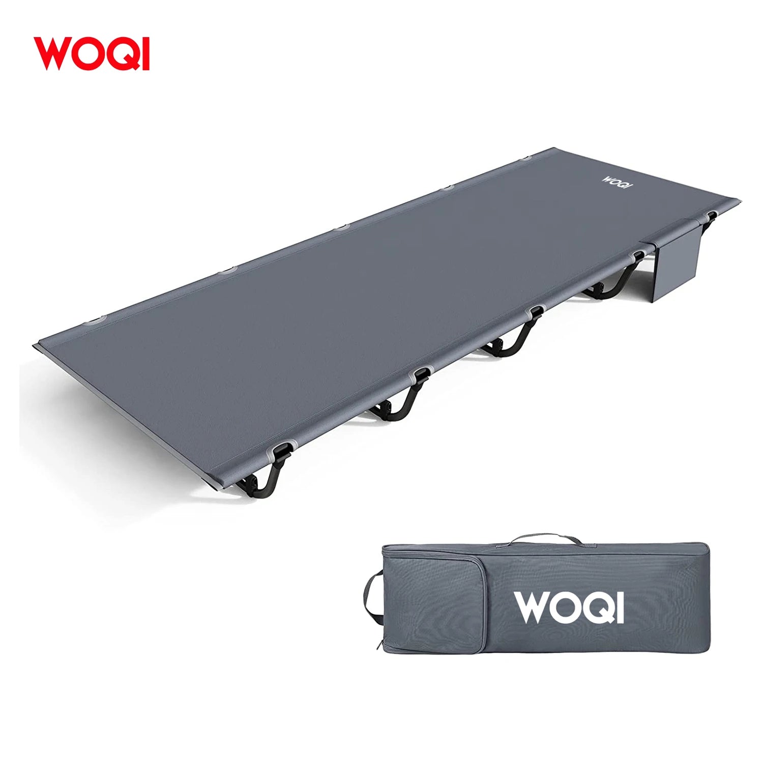 WOQI Compact Camping Cot Portable Folding Lightweight Bed Easy Set up Outdoor Travel Beach Cot