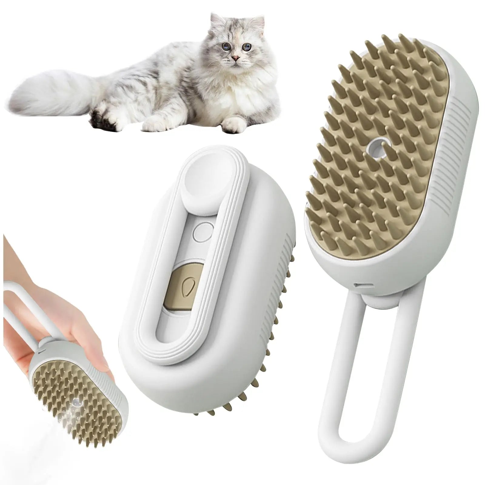 Manufacturer's 3-in-1 USB Electric Hair Comb Steam Dog Dematting & Cat Brush with Massaging Grooming Tool for Pet Care