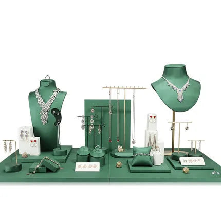 Customized Jewelry display props PU leather Jewelry display set ring pendant bracelet necklace display stand