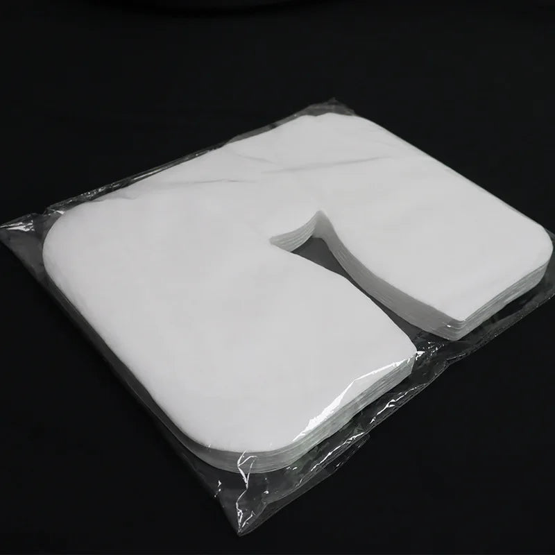 Disposable Non-woven Cotton Headrest Pad Face Rest Pillow Cover for Massage Couch Sauna SPA Cotton Disposable Pillow Cover