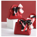 Hand-Held Creative Leather Wedding Candy Box Flower Party Storage Basket with Gift Bag