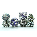 Stripe-Colored 7pcs Mica DND RPG Dice Set Fun and Colorful Polyhedral Zinc Alloy Gaming Accessory