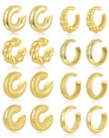 Hot Selling Alloy Chunky Silver Gold Plated 30mm Lightweight Stainless Steel Earrings Fashionable Hoop Huggie Jewelry