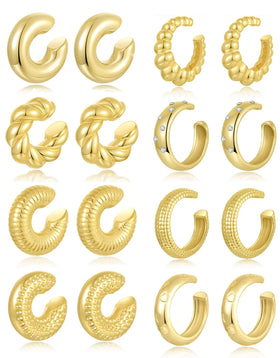Hot Selling Alloy Chunky Silver Gold Plated 30mm Lightweight Stainless Steel Earrings Fashionable Hoop Huggie Jewelry