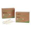 100% Natural Cotton Bud Soft and Extremely Absorbent 200 Pieces Bamboo Stick Cotton Bud With Normal Kraft Paper Box