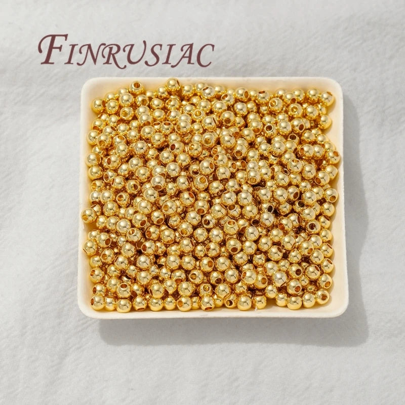 18K Gold Plated Spacer Bead 50-100pcs Separation Metal Beads for DIY Jewelry Bracelets & Necklaces Jewelry Findings & Components