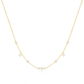 Fashion Jewelry Necklace 925 Sterling Silver Diamond Charm Necklace square Round Zircon Gold Plated Necklace Women