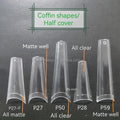 False Gel X Tips XXXL Long NATURAL Tapered Square  SHAPE  THICK  NAIL  Strong Tips  Half-cover for Extension Easy DIY