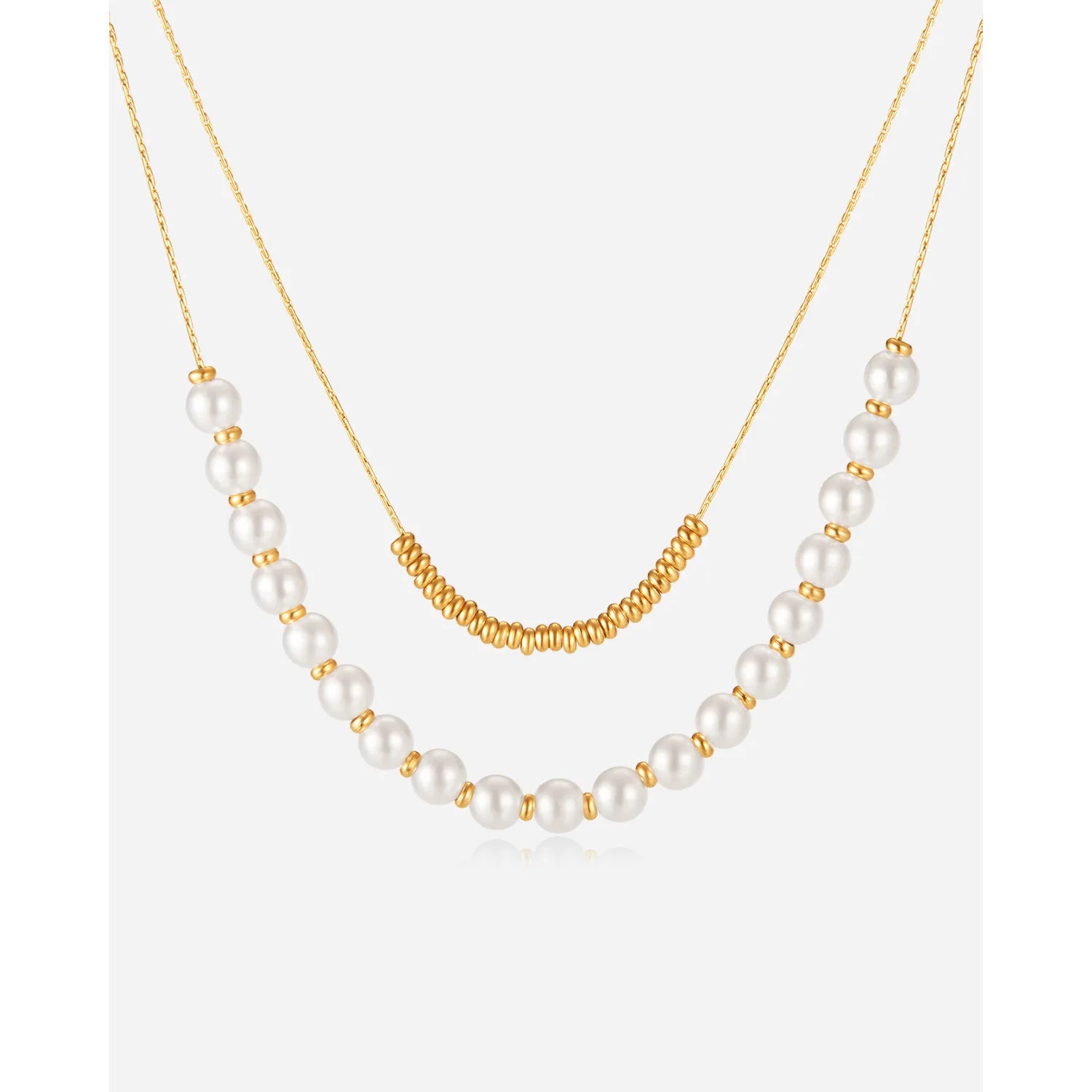 High-End Unisex Vintage Charm Bracelets Necklace Set Stainless Steel Collarbone Chain Pearls Crystal Rhinestone Third Party
