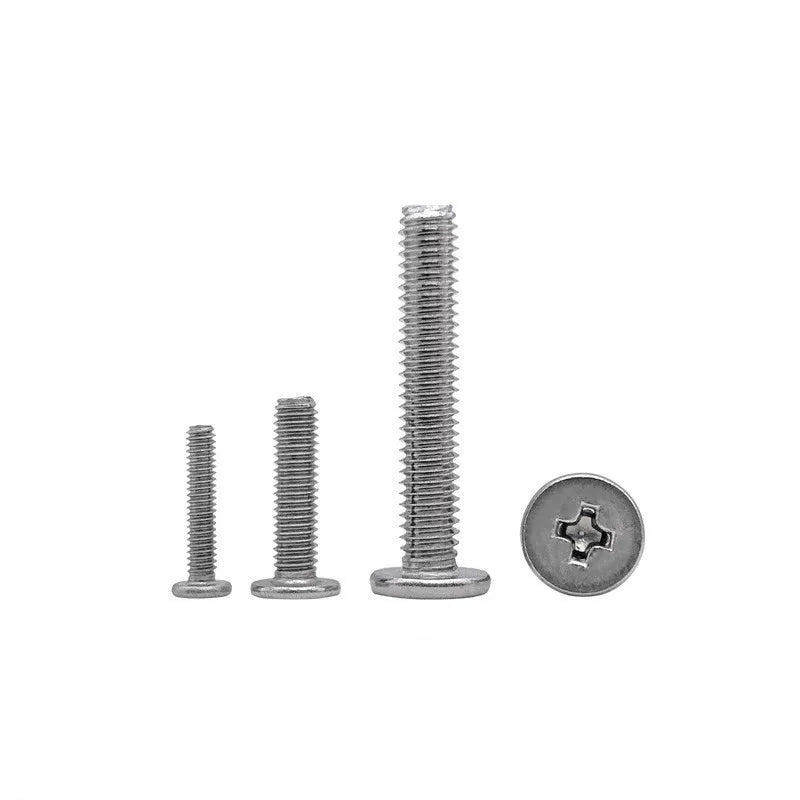 10/25pcs CM M1.4 M1.6 M2 M2.5 M3 M4 M5 M6 A2 304 Stainless Steel Cross Phillips Ultra Thin Super Low Flat Wafer Head Screw Bolt