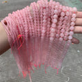 Natural Rose Quartz 3/4 6/8 10/12mm Crystal Loose Beads Polished DIY Jewelry with Love Theme for Unique Handmade Pieces