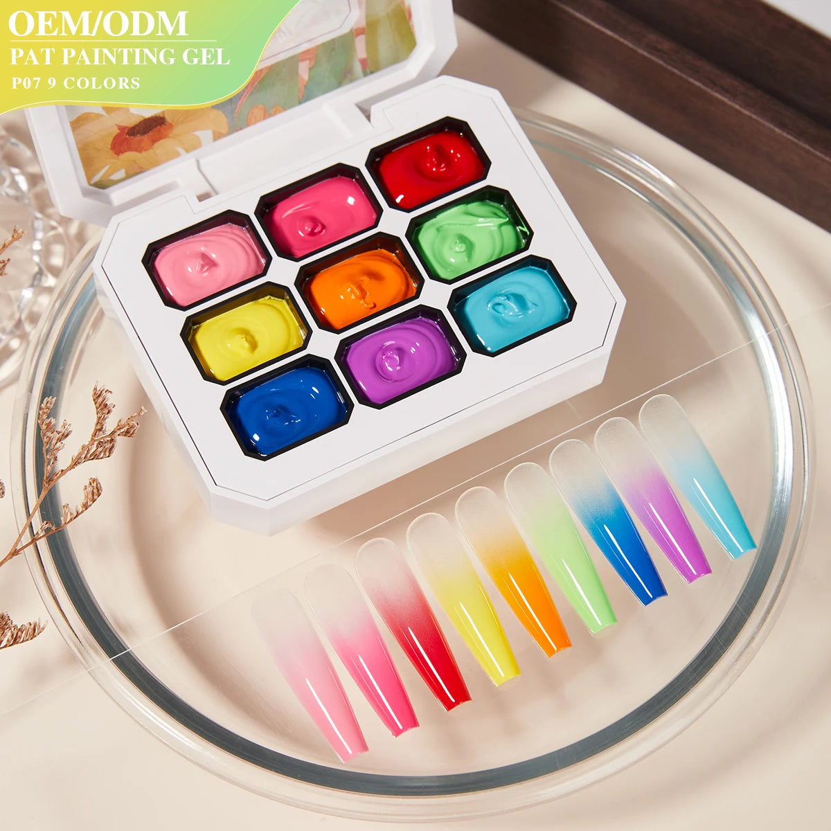 VENDEENI Summer Rainbow Colors Hipster Mud Nail Gel Collection Pudding Gel Palette Pat Painting Uv Gel Nail Polish for Gradient