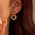 Detachable Hoop Earrings Stainless Steel 18k PVD Gold Earrings Zircon Round Drop Dangle Hoop Earrings Fashion Jewelry Women