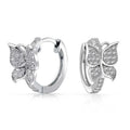 Fashion Jewelry Supplier Sterling Silver Micro Pave Zircon Butterfly Huggie Hoop Earrings for Women