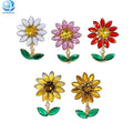 Acrylic Crystal Sunflower Chain for Flip Flops Decoration Rhinestone Diy Sandals Charms Shoe Accessories