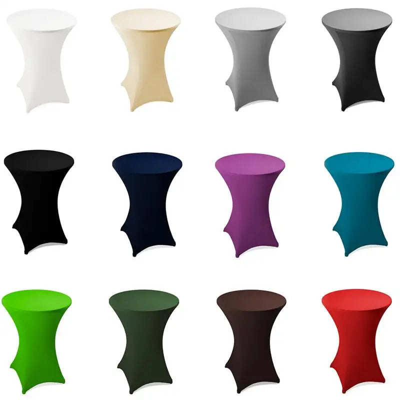 Cocktail Spandex Stretch Round Tablecloth Table Cover for Weddings Bars Party MegaBDM