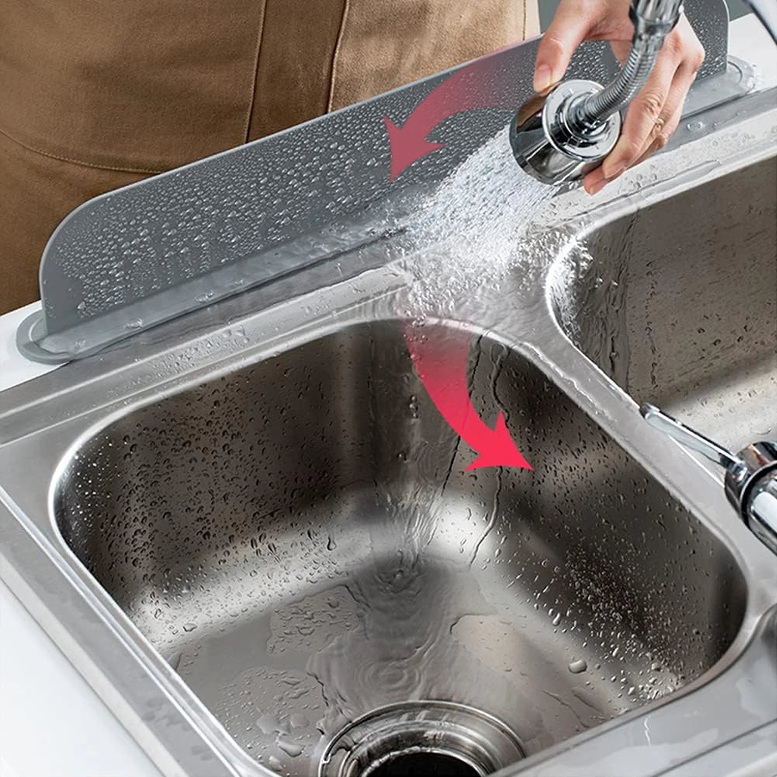 Wholesale High Quality Silicone Kitchen Sink Water Baffle Sink Water Splash Guard With Suction Cup for Kitchen Sinks
