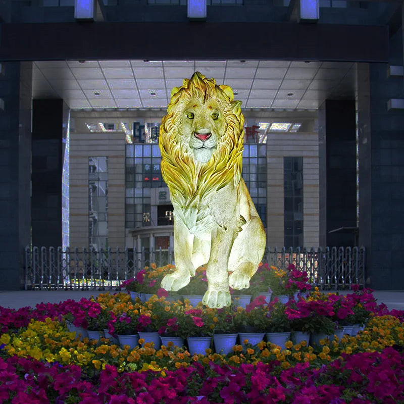 Garden Park Decorative Fiberglass Lighted Animal Sculpture tiger Wolf fox lion Statue Supplier