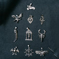 Vintage Religious Men Cross Jesus Pendant Stainless Steel Eagle Charm Jewelry Ship Wheel Charms Black Silver Skull Pendants