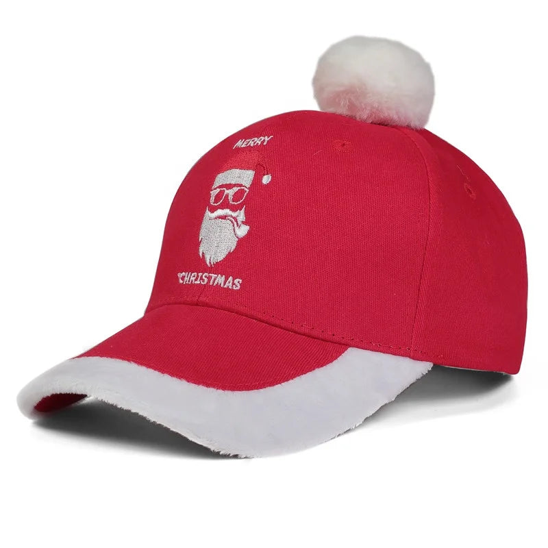 2022 Newest 6 Panel Embroidery New Year Hat Red & White Santa Claus Caps Santa's Christmas Baseball Cap for Xmas Hat