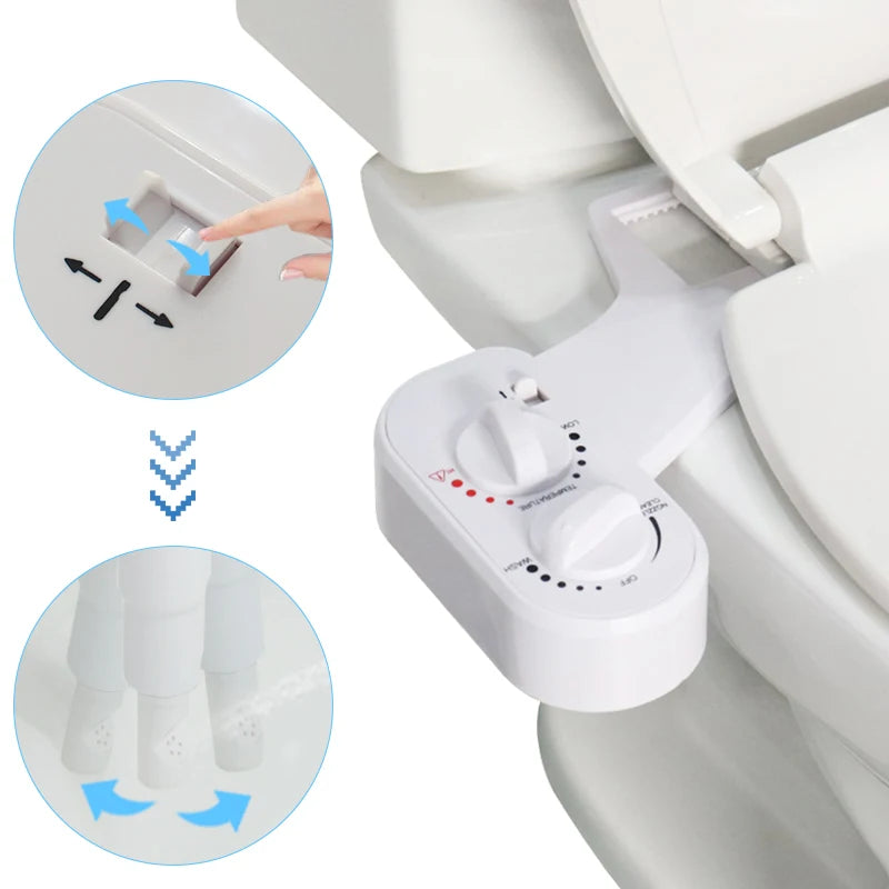 Modern Design Cold & Hot Water Non-Electric Bidet Single Nozzle Attached Toilet Bidet for Hotel Use