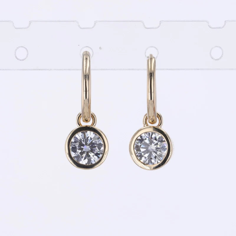 Starsgem Vintage Style Bezel Hoop Earrings 0.5CT IGI DEF VS VVS 5.0mm Round Lab Diamond Earrings Jewellery