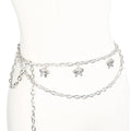 Chunky Metal Brass Alloy Bohemian Double Layers butterfly Charms Waist Belly Rings Chain Jewelry Women