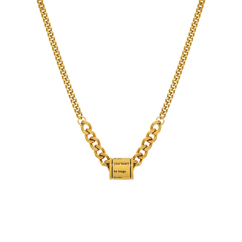 Marka Side Chain Oil Dripping Style Clavicle Hip Hop Necklace Made of Titanium Steel