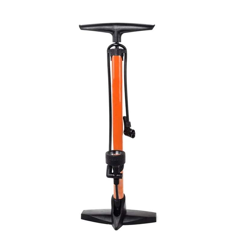 High Pressure Floor Bicycle Pump with Gauge Bike Pump Featuring Valve Adapter