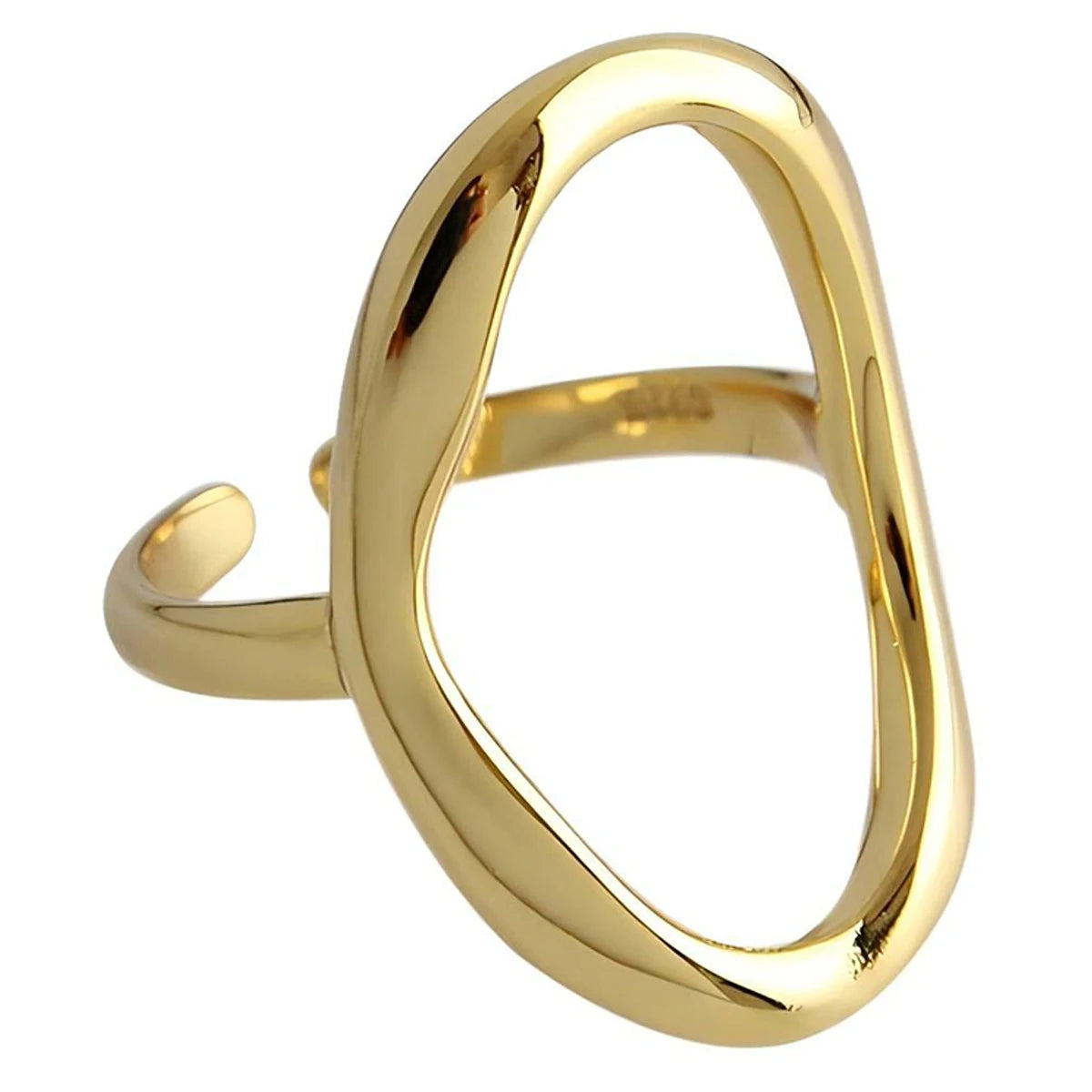Fine 18k Gold Irregular Filigree Rings for Women 925 Sterling Silver Fashion Adjustable Statement Ring Custom Jewelry Wholesale