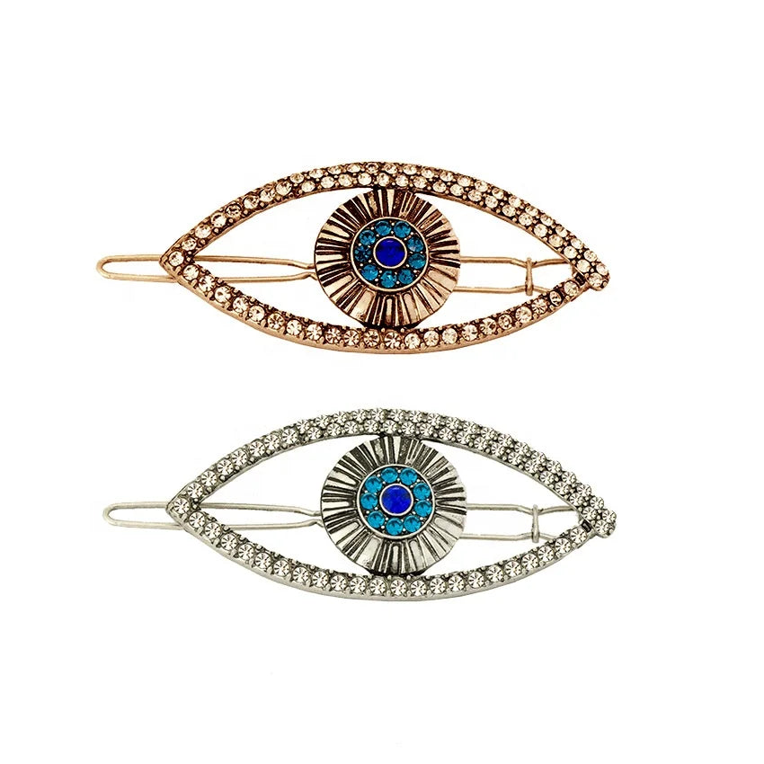 Retro Frog Hairclip Vintage Metal Bling Sparkle Rhinestone Hair Slides Pin Hairpin Trendy Hair Accessories Evil Eye Hair Clips