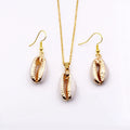 Choker Necklace Earrings Set Gold Wholesale Hawaii Bead Shell Pearl Fashion Jewellery Natural Plated Seashell Pendant for Women MegaBDM