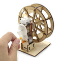 Hot Selling Wooden Diy Hand Generator Model Steam Scientific Experiment Material Kits Kid Toy Wood Craft DIY