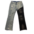 DENIMGUYS Street Retro Patchwork Denim Pants Men's Y2K Baggy Loose Fit Damaged Distressed Wide Leg Jeans Men