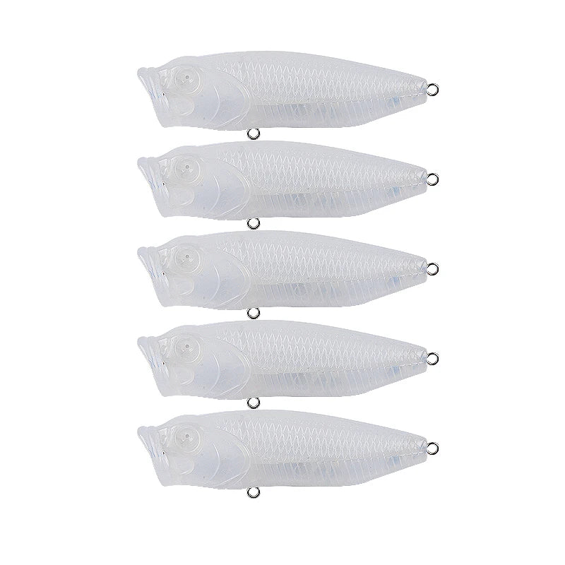 NO MOQ 80mm 11.65g Unpainted Fishing Lure Blanks ABS Popper Blank Crankbait LQG37