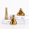 Modern Creative Electroplated Gold Ceramic Tabletop Vase with Customizable Logo Small Size S Luxury Living Room Decoration