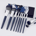 Custom Logo 10 Pcs Makeup Brushes With Bag Synthetic Bristles Eye Shadows Brush Cosmetics Powder Face Eyebrow Make Brush Set
