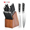 Wholesale Chef Knife Set 15 Pcs Stainless Steel Cuchillos Chef Kitchen Knife Block Set for Kitchen