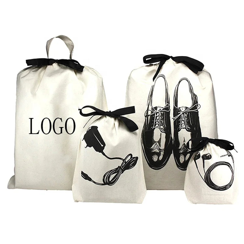 Wholesale Factory Price Laundry Bag Canvas Cotton Women Mens Shoes Travel Bag
