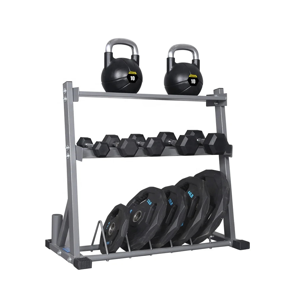 Gym Strength Training Dumbbell Rack Fitness Equipment Best Selling 3-layer Hexagonal Dumbbell Rack