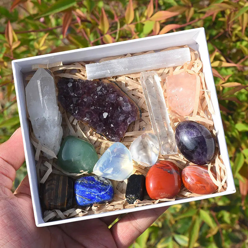 Custom Chakra Stones Crystal With Box Healing 7 Chakras Meditation Crystal Set