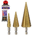 Step Drill Bit Set Titanium Plated Reaming Tapered Drill Bit Stainless Steel Iron Aluminum Plate Metal Perforating Opener